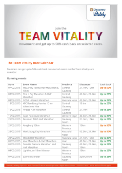 The Team Vitality Race Calendar