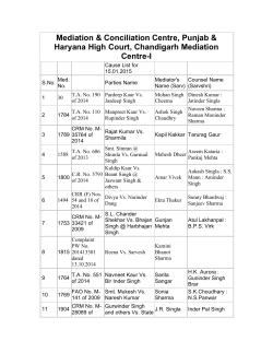 15/01/2015 - High Court of Punjab and Haryana