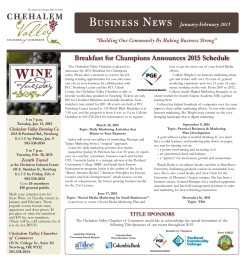 Jan-Feb 2015 Business News - Chehalem Valley Chamber of