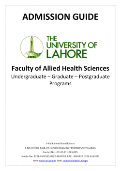 ADMISSION GUIDE - The University of Lahore