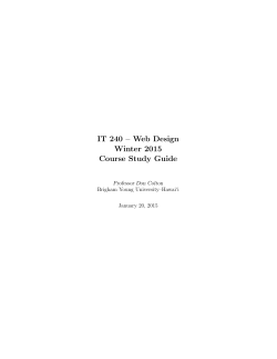 IT 240 – Web Design Winter 2015 Course Study Guide