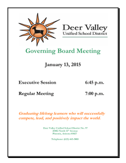 Governing Board Meeting - Deer Valley Unified School District