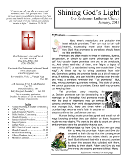 monthly newsletter - Our Redeemer Lutheran Church