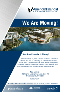 We Are Moving! - American Financial and Automotive Services, Inc.