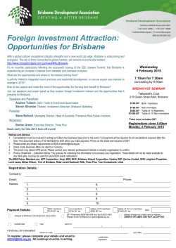 Register now - Brisbane Development Association