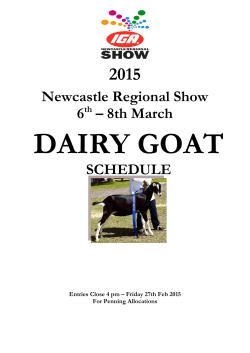 2015 Dairy Goat Schedule