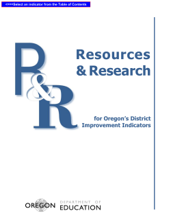 Resources & Research for Oregon's District Improvement Indicators