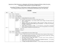 Schedule - Department of Public Enterprises (MOU Divison)