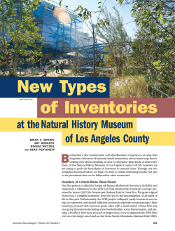 New Types of Inventories at the Natural History Museum of Los