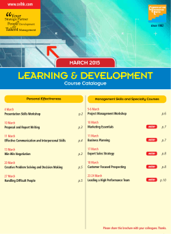 March 2015 - Hong Kong Training & Development