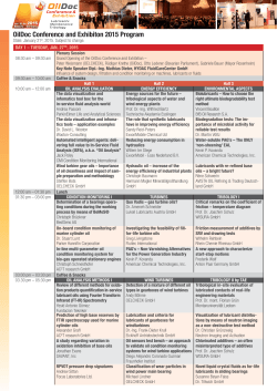 The presentation program for the OilDoc Conference 2015 is fixed!