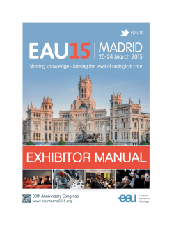 Exhibitor Manual EAU Madrid 2015 - European Association of Urology