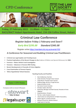 Programme - Law Society of Tasmania