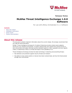 Threat Intelligence Exchange 1.0.0 Release Notes