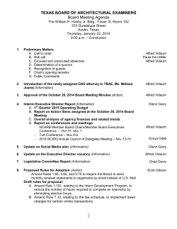 Board Notebook for Jan 22, 2015 Meeting