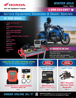 Honda Motorcycle 1Q2015 - Equipment Solutions - Snap-on