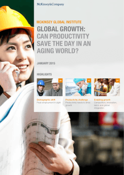 GLobaL GrowTH: Can produCTIvITy Save THe day In an aGInG
