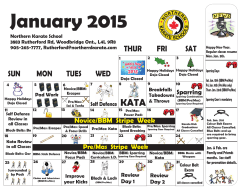 Jan 2015 Calendar - Northern Karate Schools