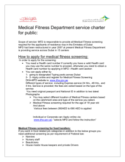 Medical Fitness Department service charter