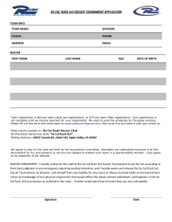 registration form - So Cal Rush Soccer Club