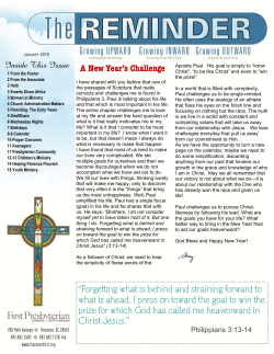 January 15 Newsletter - First Presbyterian Church