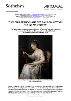 The Louis Granchamp des Raux Collection 26 March 2015