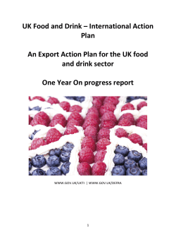 UK Food and Drink – International Action Plan An