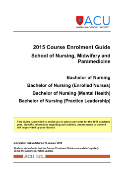 Course Enrolment Guide – Bachelor of Nursing