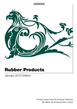 Rubber Products - Merlin Scott Associates