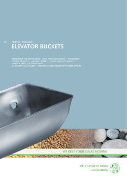 product overview Elevator buckets