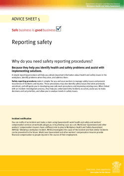 Reporting safety - WorkCover Queensland