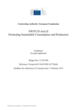 SWITCH-Asia II Promoting Sustainable Consumption and Production