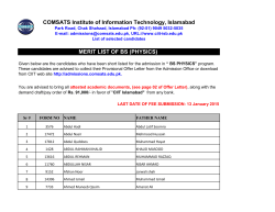 PHYSICS - CIIT Islamabad
