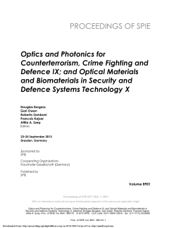 Optics and Photonics for Counterterrorism, Crime Fighting and