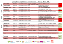 Sandy Children's Centres Timetable