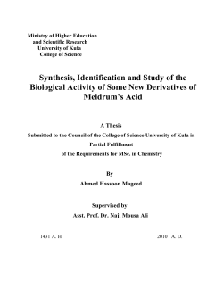 Synthesis, Identification and Study of the