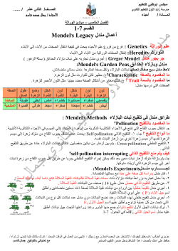 القسم 1-7 أعمال مندل Mendel s Legacy