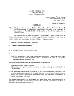 No.A-32011/01/2012- Ad.IV Government of India Ministry of
