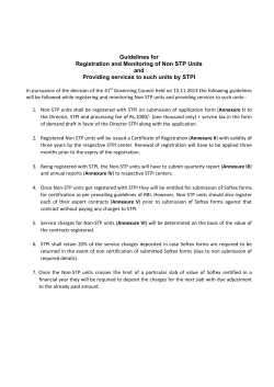 Revised Procedures for Non-STP Units w.e.f. 01.01.2014
