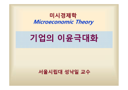 기업의 이윤극대화