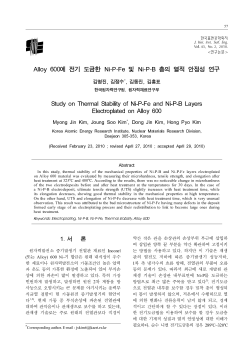 Alloy 600에 전기 도금한 Ni-P-Fe 및 Ni-P
