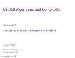 CS 350 Algorithms and Complexity