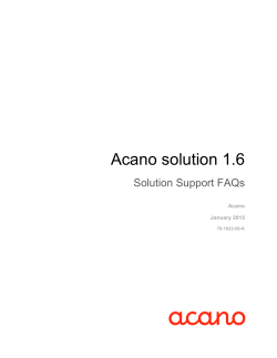 Acano Solution R1.6 Solution FAQs