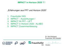 IMPACT in Horizon 2020