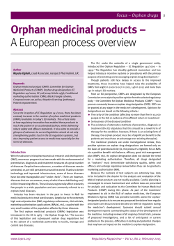 Orphan medicinal products – A European process overview