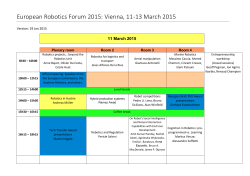 European Robotics Forum 2015: Vienna, 11