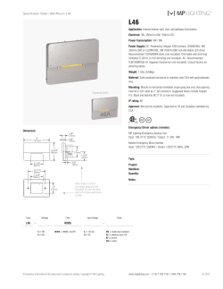 Specification Sheet / Wall Mount / L46 Application