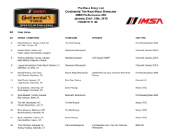 Pre-Race Entry List Continental Tire Road Race Showcase BMW