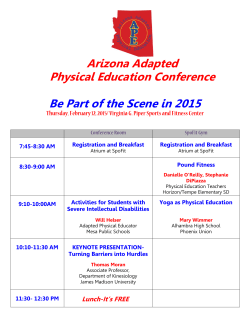 Arizona Adapted Physical Education Conference Be Part of the
