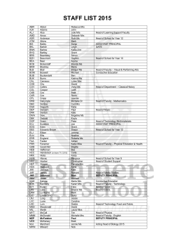 STAFF LIST 2015 - Cashmere High School